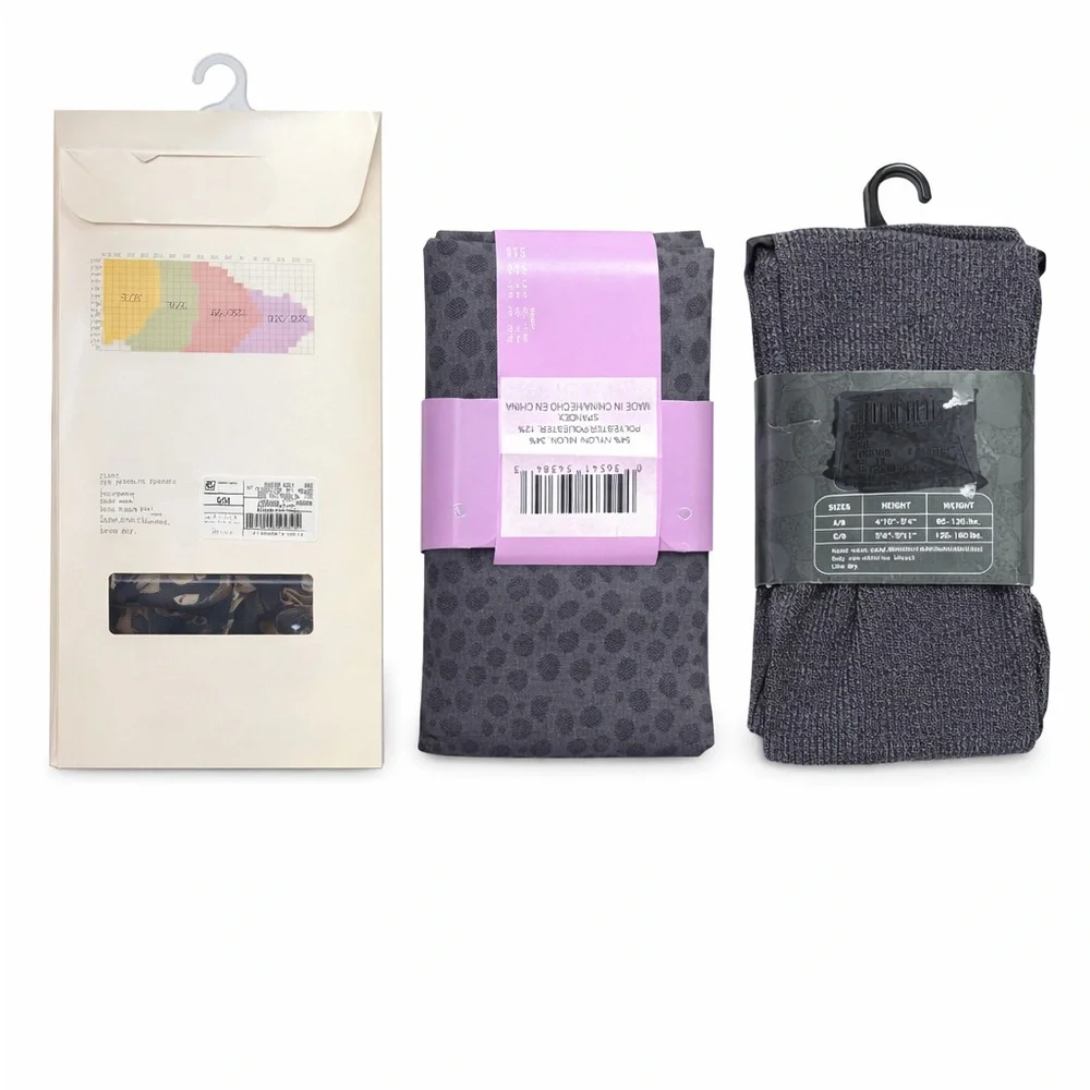3-Pair Fashion Tights Bundle Floral + Animal Print + Textured |‎ Size S/M
